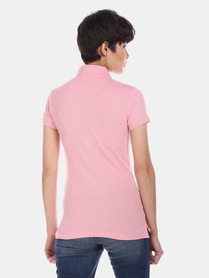 polo neck solid tee - 17645818 - Standard Image - 3