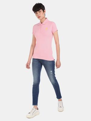 polo neck solid tee - 17645818 - Standard Image - 4