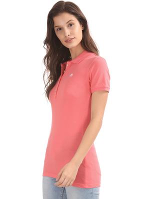 polo neck solid tee - 17645858 - Standard Image - 2