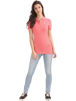 polo neck solid tee - 17645858 - Standard Image - 4