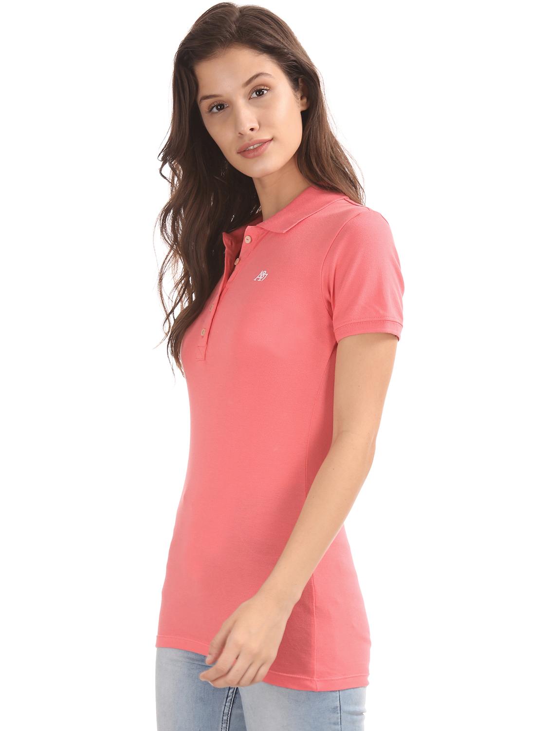 polo neck solid tee - 17645858 - Zoom Image - 2