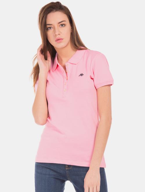 polo neck solid tee - 17645893 - Standard Image - 1
