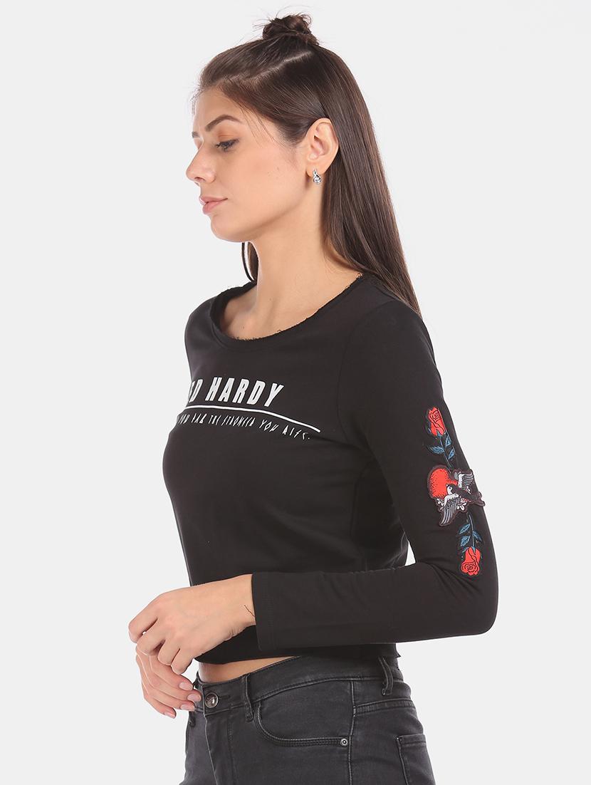 round neck printed tee - 17645911 - Zoom Image - 2