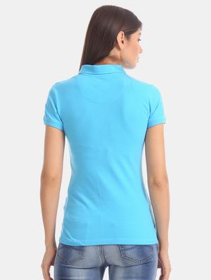 polo neck solid tee - 17645916 - Standard Image - 3
