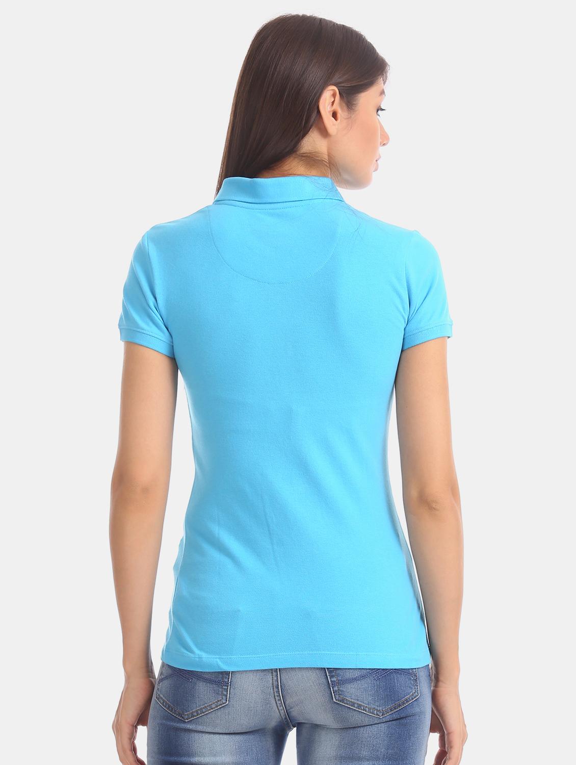 polo neck solid tee - 17645916 - Zoom Image - 3