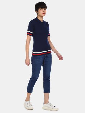 polo neck solid tee - 17645922 - Standard Image - 4