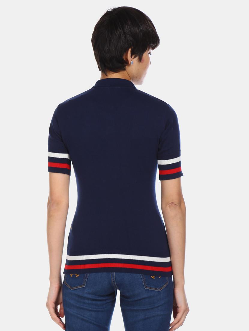 polo neck solid tee - 17645922 - Zoom Image - 2