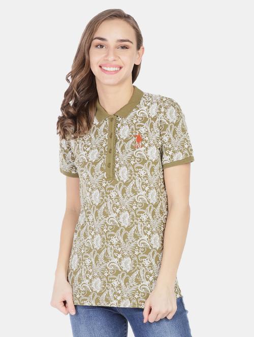 polo neck printed tee - 17645927 - Standard Image - 1