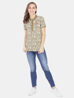 polo neck printed tee - 17645927 - Standard Image - 4