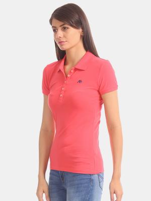 polo neck solid tee - 17645931 - Standard Image - 2