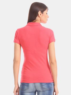 polo neck solid tee - 17645931 - Standard Image - 3