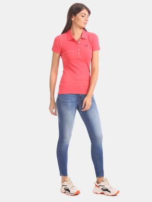 polo neck solid tee - 17645931 - Standard Image - 4