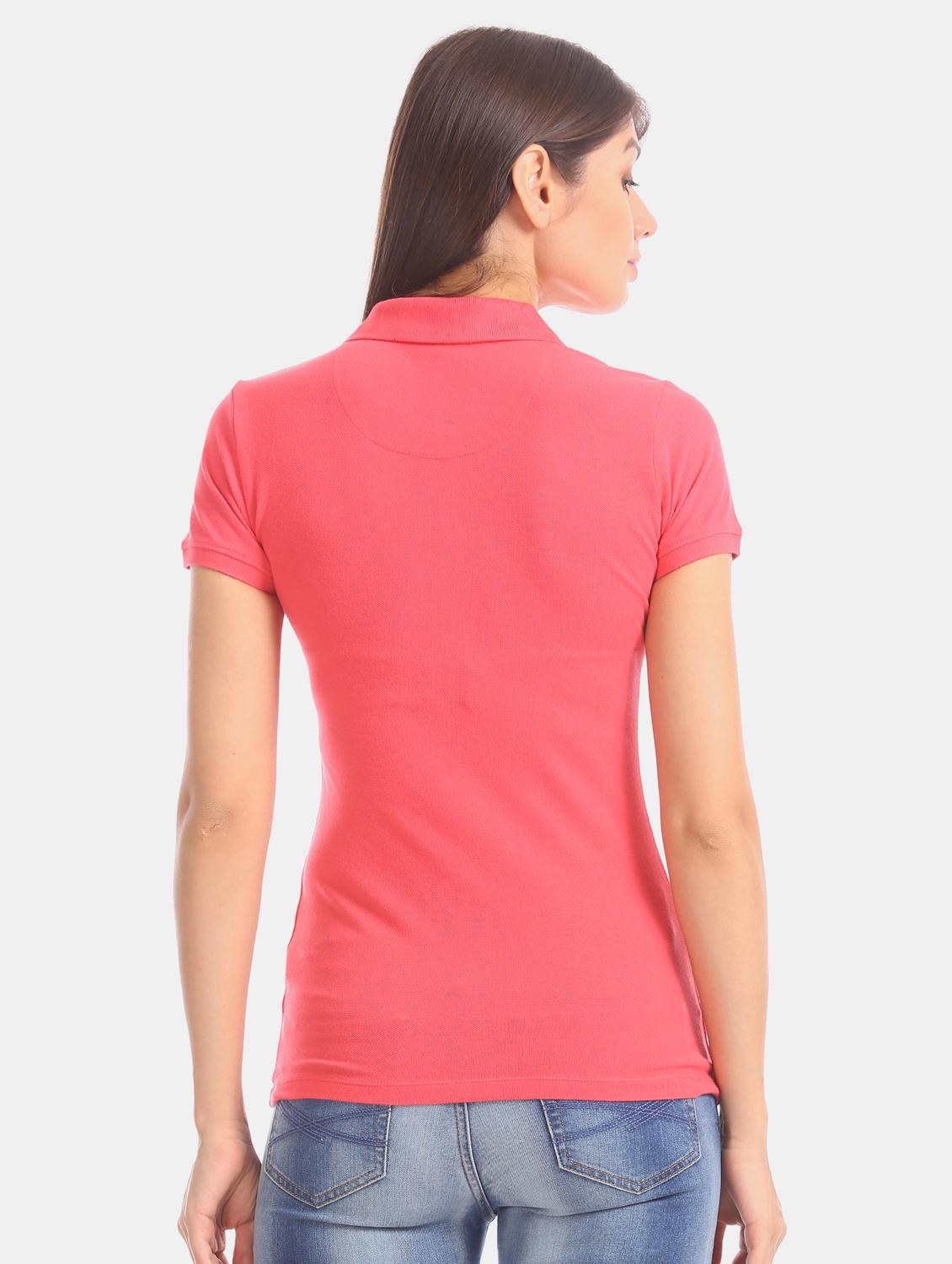 polo neck solid tee - 17645931 - Zoom Image - 3