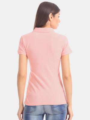 polo neck solid tee - 17645932 - Standard Image - 3
