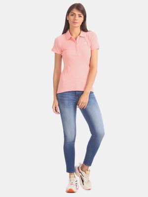 polo neck solid tee - 17645932 - Standard Image - 4