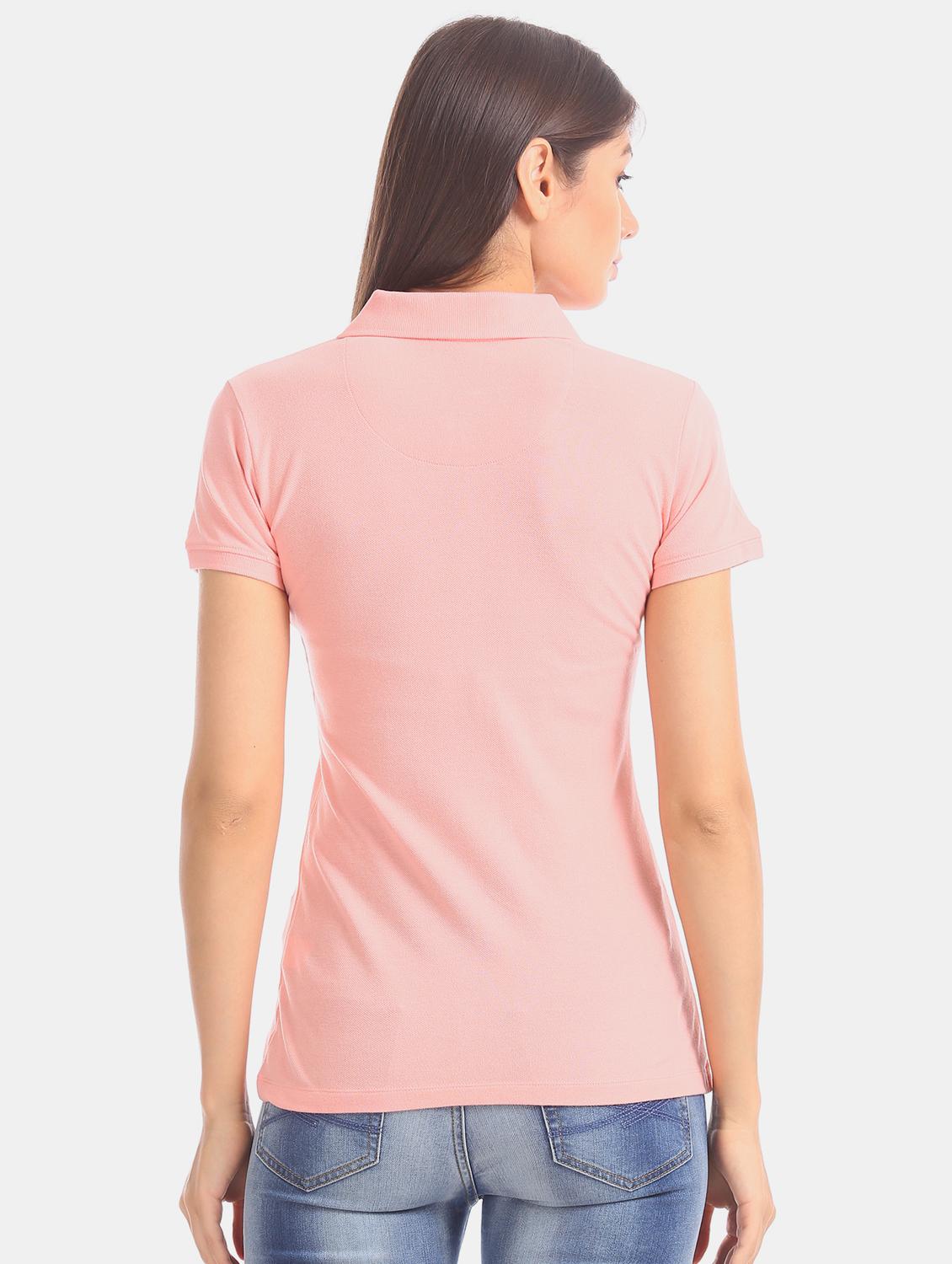 polo neck solid tee - 17645932 - Zoom Image - 3