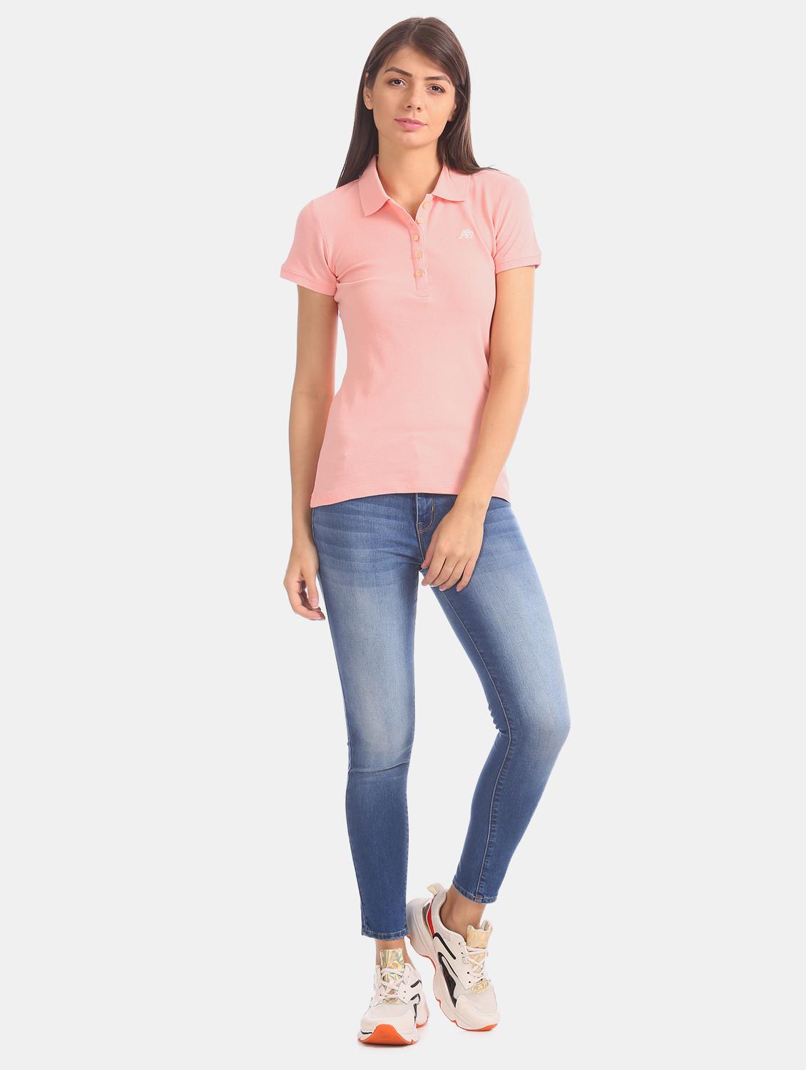 polo neck solid tee - 17645932 - Zoom Image - 4
