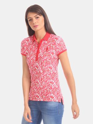 polo neck printed tee - 17645933 - Standard Image - 2