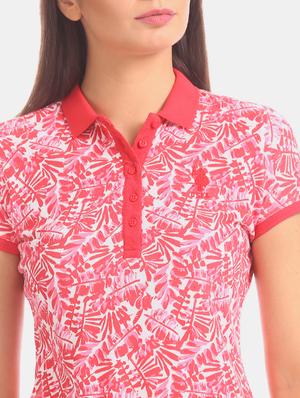 polo neck printed tee - 17645933 - Standard Image - 5