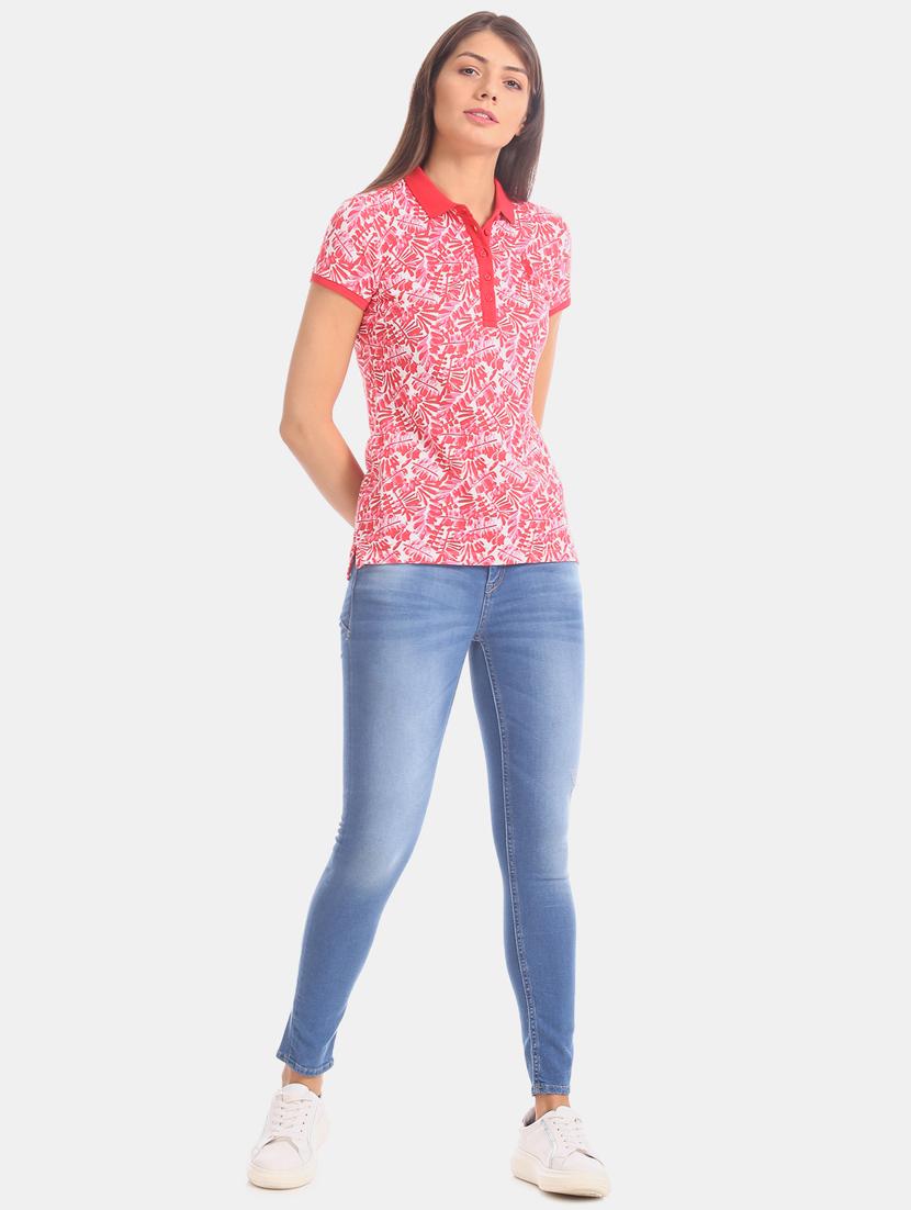 polo neck printed tee - 17645933 - Zoom Image - 4