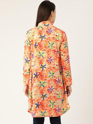 asymmetric printed shrug - 17645967 - Standard Image - 3