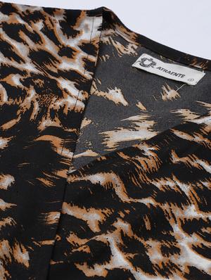 animal print wrap top - 17645980 - Standard Image - 6