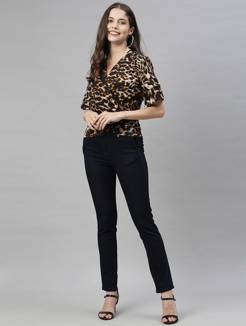 animal print wrap top - 17645980 - Zoom Image - 4