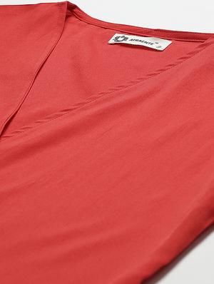 overlap neck wrap top - 17645984 - Standard Image - 5