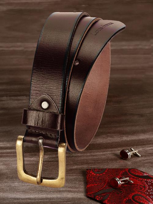 brunette brown leather belt - 17645996 - Standard Image - 1