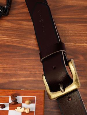 brunette brown leather belt - 17645996 - Standard Image - 2