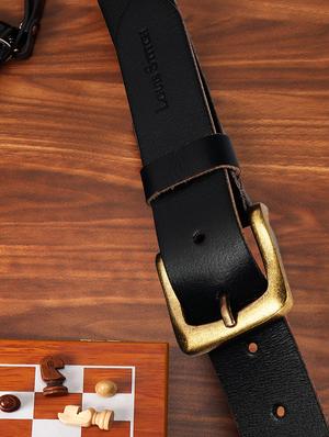 jet black leather belt - 17645999 - Standard Image - 2