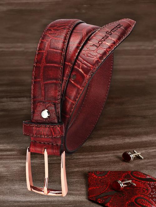 rosewood red leather belt - 17646001 - Very Small Image - 1