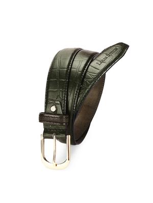 seaweed green leather belt - 17646004 - Standard Image - 4