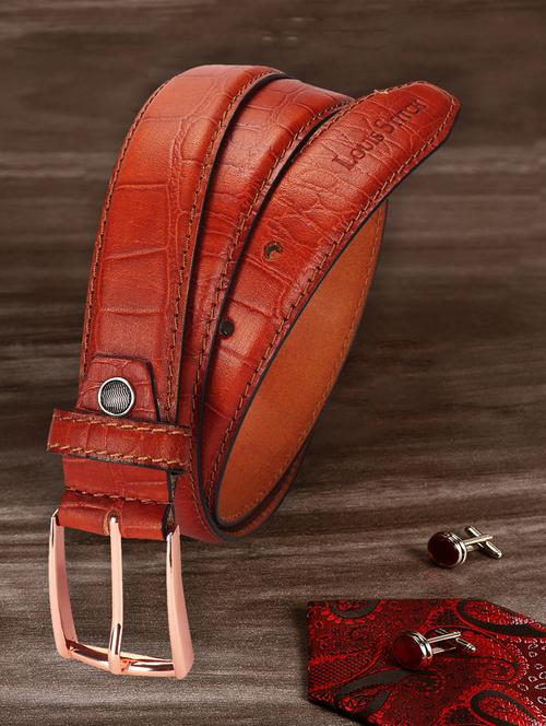 roast brown leather belt - 17646006 - Standard Image - 1