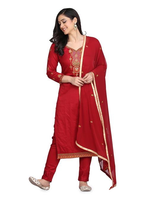embroidered unstitched suit - 17646016 - Standard Image - 1