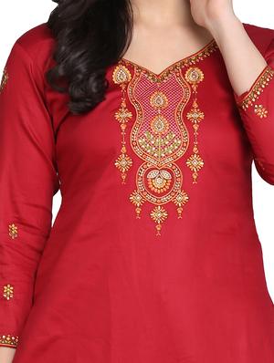 embroidered unstitched suit - 17646016 - Standard Image - 4