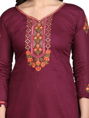 embroidered unstitched suit - 17646027 - Standard Image - 3