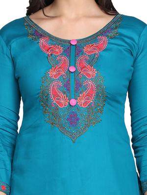 embroidered unstitched suit - 17646036 - Standard Image - 3