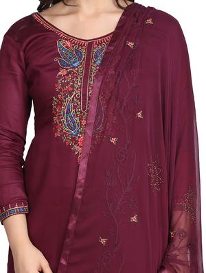 embroidered unstitched suit - 17646037 - Standard Image - 4