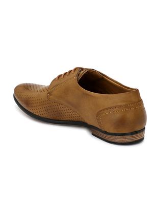 tan synthetic lace up sneakers - 17646071 - Standard Image - 3