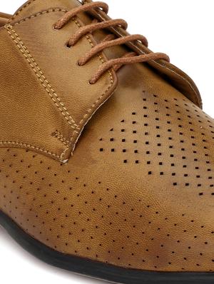 tan synthetic lace up sneakers - 17646071 - Standard Image - 5