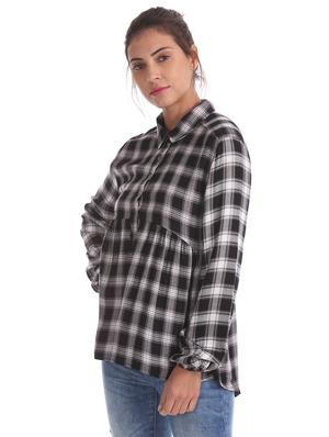 shirt collar checkered shirt - 17646081 - Standard Image - 2