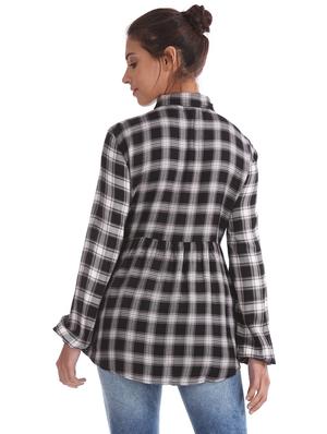 shirt collar checkered shirt - 17646081 - Standard Image - 3