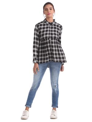shirt collar checkered shirt - 17646081 - Standard Image - 4