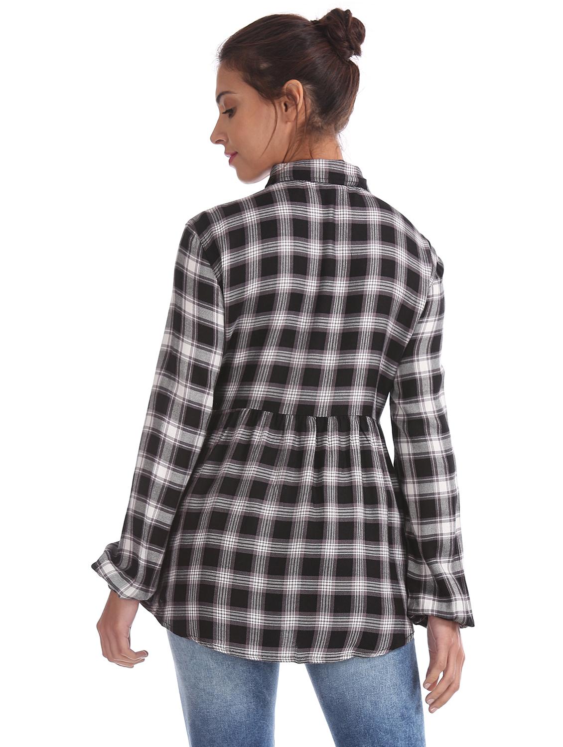 shirt collar checkered shirt - 17646081 - Zoom Image - 3