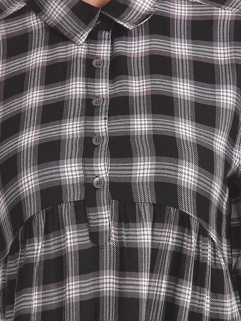 shirt collar checkered shirt - 17646081 - Zoom Image - 5
