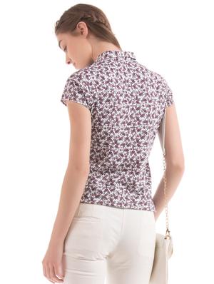 cap sleeves floral shirt - 17646095 - Standard Image - 2