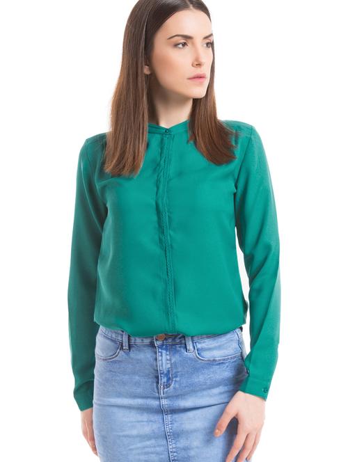 mandarin neck regular shirt - 17646107 - Standard Image - 1