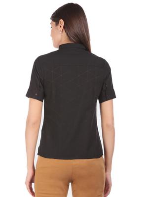 black self design regular shirt - 17646194 - Standard Image - 3