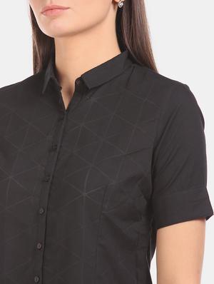 black self design regular shirt - 17646194 - Standard Image - 6